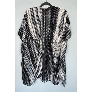 It's Pink Women Black White Kimono One Size Open Front Cover Up Beachy‎ Sheer